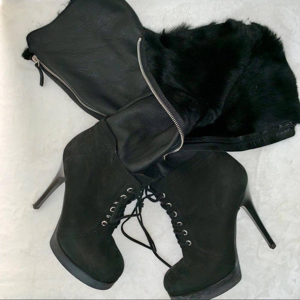 ‼️HOT‼️GIUSEPPE ZANOTTI‼️SHEARLING LEATHER BOOTS‼️